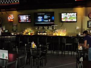 Televisions in restaurant